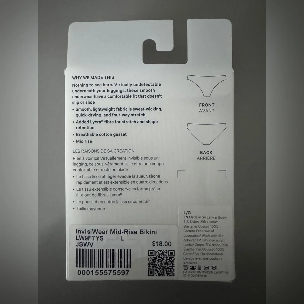 Lululemon InvisiWear Mid-Rise Bikini Underwear
